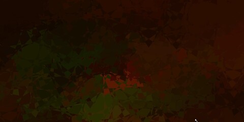 Dark Green, Yellow vector background with triangles.