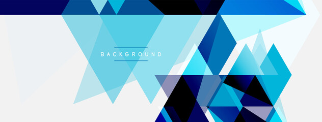 Mosaic triangles geometric background. Techno or business concept, pattern for wallpaper, banner, background, landing page