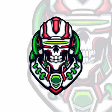 Skull Cyberpunk Gaming Vector Mascot Avatar