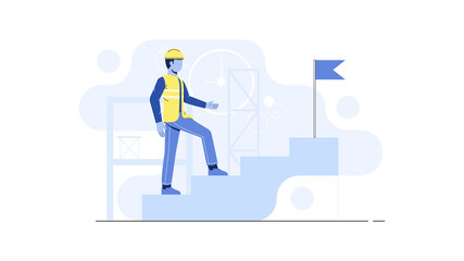 Flat illustration of engineering and construction