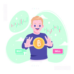 digital currency and crypto investment illustration