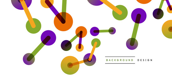 Abstract background. Round dots connected by lines. Trendy techno business template for wallpaper, banner, background or landing