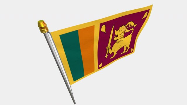 A_loop_video_of_the_Sri_Lanka_flag_swaying_in_the_wind_from_a_diagonally_upper_left_perspective.