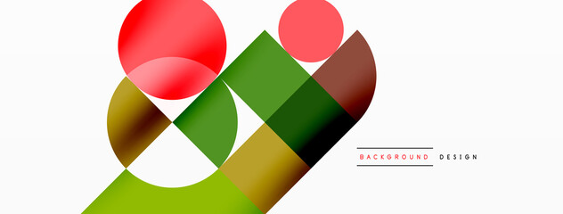 Fototapeta premium Beautiful abstract background. Circles, triangle shapes, and squares. Minimal geometric template for wallpaper, banner, background or landing