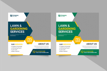 Lawn and garden care maintenance  Social Media Post and Web Banner Template. gardener,  Mowing poster, leaflet, poster design. grass, gardener design
