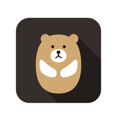 Cute bear face and body flat design, vector