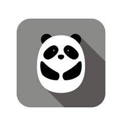 Cute panda face and body flat design, vector