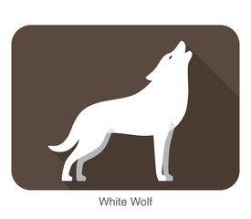 White wolf standing and roaring