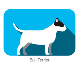 Bull Terrier dog breed flat icon design, vector illustration