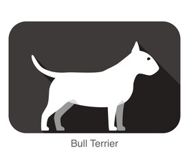 Bull Terrier dog breed flat icon design, vector illustration