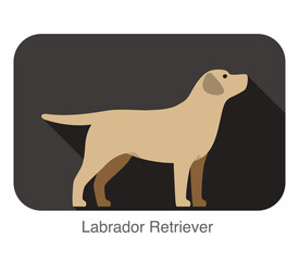 Labrador Retriever dog body flat icon design, vector illustration