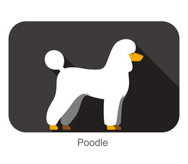 Poodle dog body flat icon design vector illustration