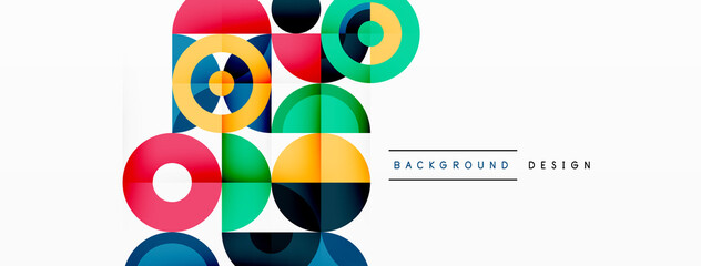 Colorful circle abstract background. Minimal geometric template for wallpaper, banner, presentation