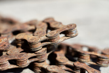 Photo of rusty bicycle chain