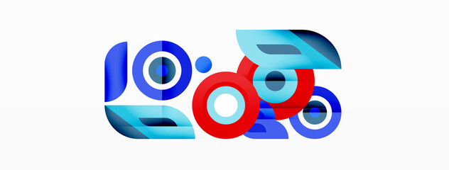 Abstract round shapes background. Minimalist decoration. Geometric background with circles and rings