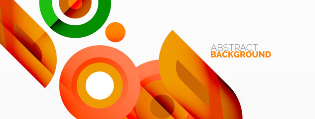 Abstract round shapes background. Minimalist decoration. Geometric background with circles and rings