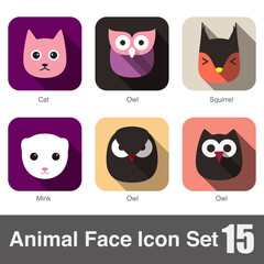 Animal face flat icon, Vector