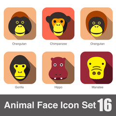 Animal face flat icon, Vector