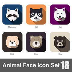 Animal face flat icon, Vector