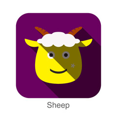 goat sheep face flat icon design. Animal icons series.