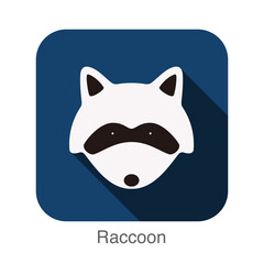 Raccoon animal face flat design