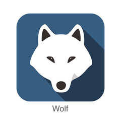 Wolf animal ui flat design, vector