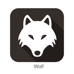 Wolf animal ui flat design, vector