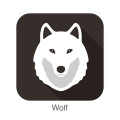 Wolf animal ui flat design, vector