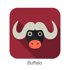 African Buffalo animal face icon