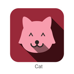 Cat animal face flat icon
