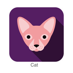 cat face flat icon series