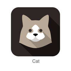 cat face flat icon series