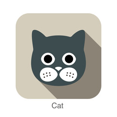 cat face flat icon series