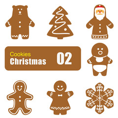 Gingerbread man cookies, biscuit, vector