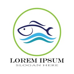 Fish logo icon design template vector