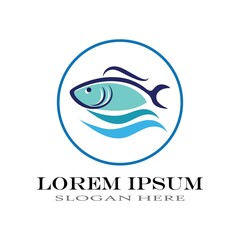 Fish logo icon design template vector