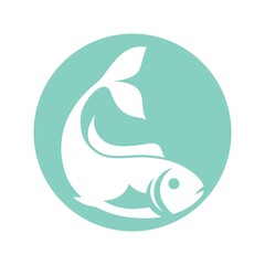 Fish logo icon design template vector