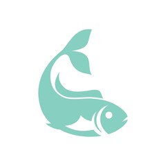 Fish logo icon design template vector