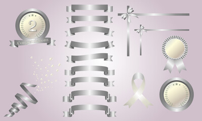 set of ribbons and banners