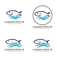 Fish logo icon design template vector