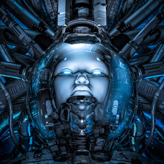 Alien space pilot - 3D illustration of science fiction futuristic astronaut
