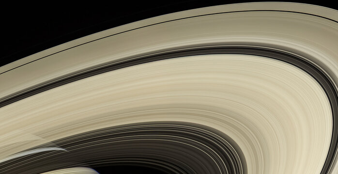 The spectacular rings of the Planet Saturn. Elements of this image were furnished by NASA.