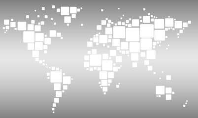 Fototapeta na wymiar Vector world map, white and gray gradient color, abstract illustration. Global Business Concept