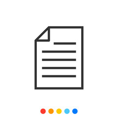 Document or File Outline icon, Vector and Illustration.