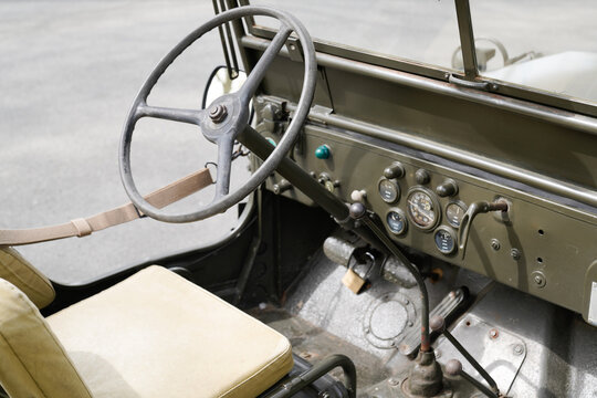 jeep willys seat and dashboard from U.S. Army Truck All terrain car of the Second world war