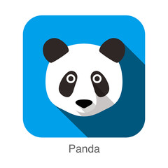 panda face flat icon, Vector