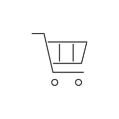 Web Store Shopping Cart Related Line Icon Shape Button. Internet Shop Buy Logo Symbol Sign. Vector Illustration Image. Isolated on White Background