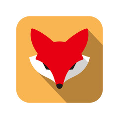 Cute Red Fox, cartoon flat icon design