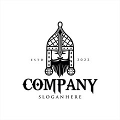 Persian King Logo design vector black silhouette