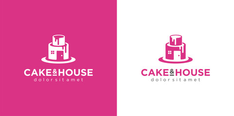 Cake house Logo Template stock vector Illustration of shop food . Cupcake sweet logo shop bakery vector